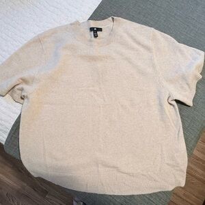 Banana Republic Women's Light Beige Crewneck CASHMERE Sweater ~ Size Large